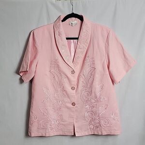 🖤5/$20🖤 BALUCHI.. pink embroidered blazer..